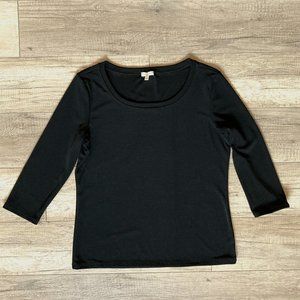 Women's Ann Taylor Black 3/4 Sleeve Top - Size Medium